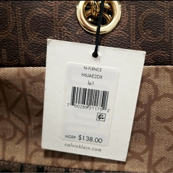 Calvin Klein Florence Top Zip Signature Tote Colorblock Monogram Chain - Picture 2 of 5